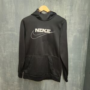 Nike Therma-FIT Hoodie Men’s Black Training Pullover Sweatshirt Zip Pocket Small